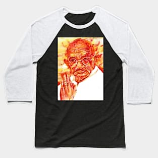 MAHATMA GANDHI watercolor portrait .4 Baseball T-Shirt